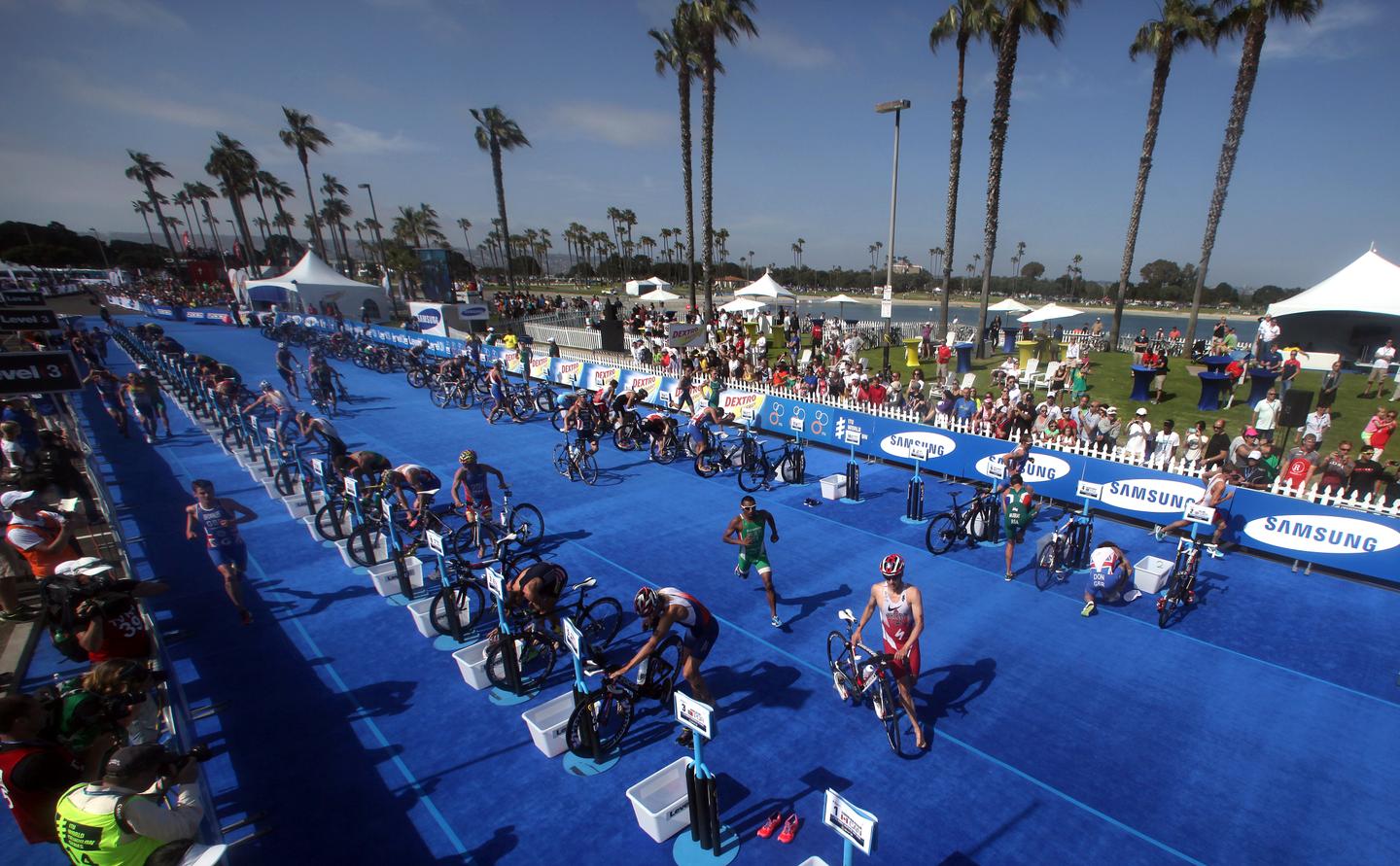 Tri men surge to third on Olympic points after San Diego stunner