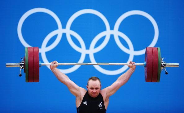 Weightlifter finishes down the field