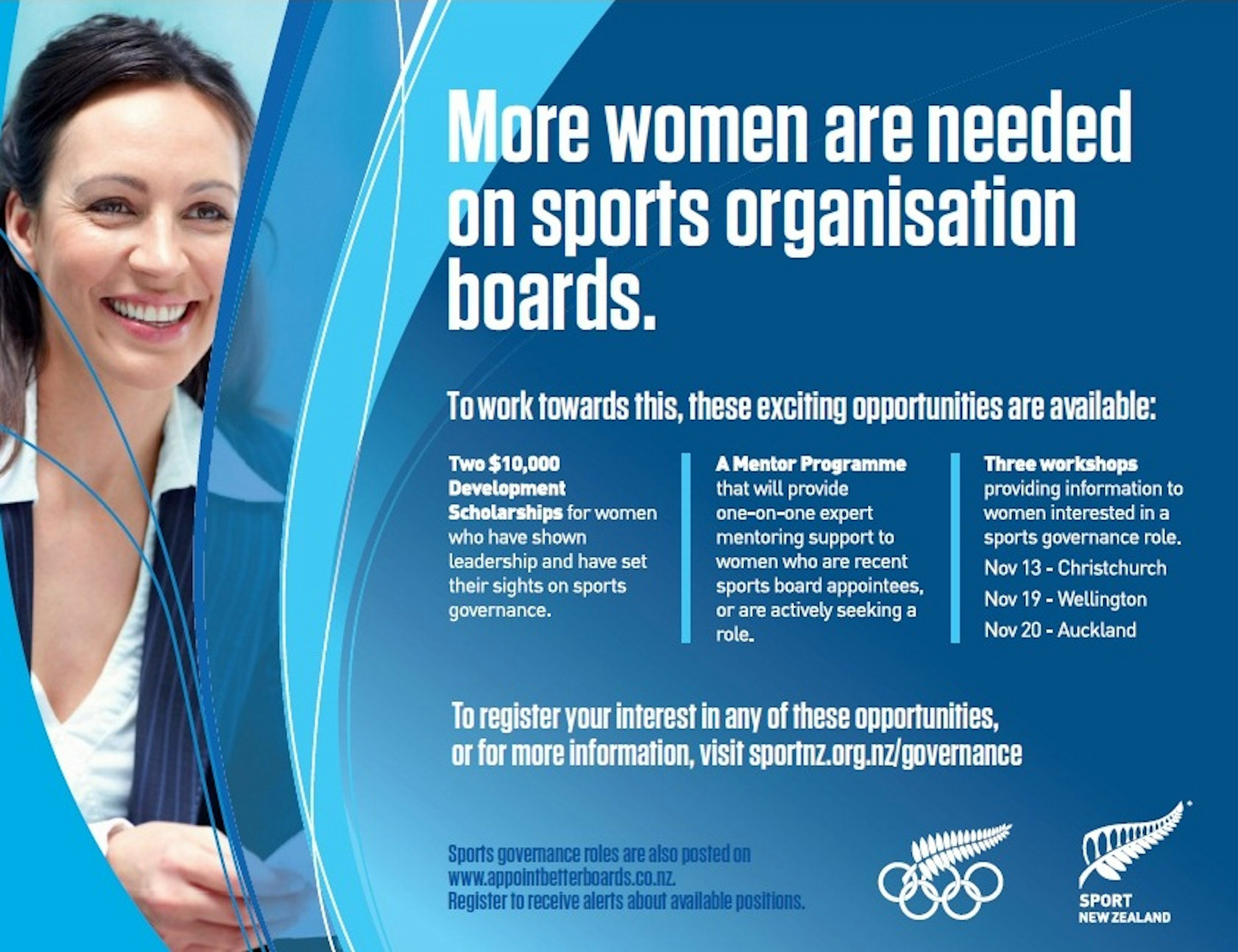 Development Scholarships for aspiring women sports board members