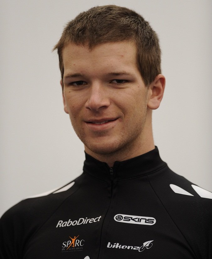 Olympian on podium in European road time trial