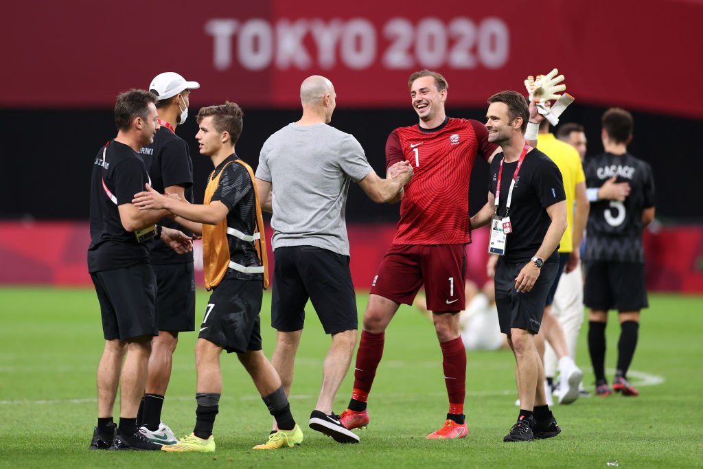 Footballers make history