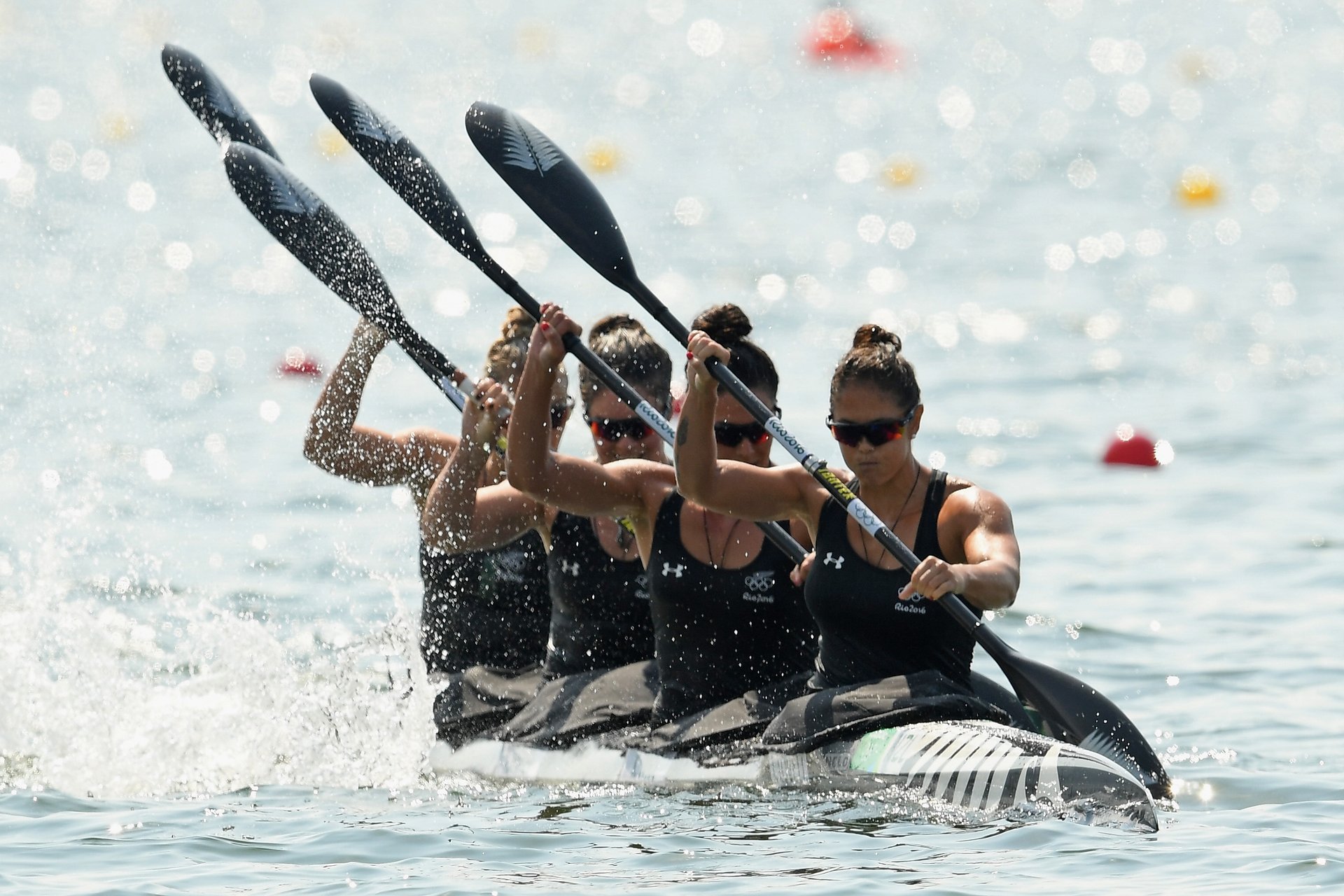 Women's four paddle into final
