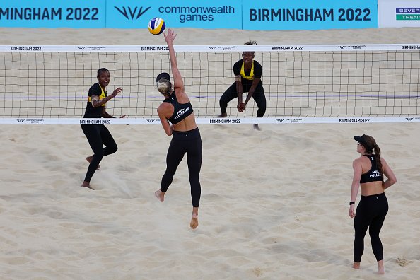 So close for beach volleyball pair