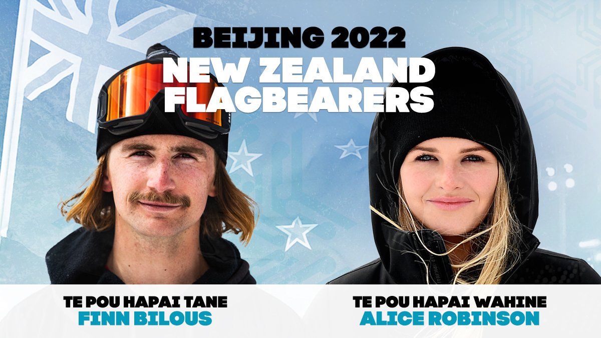 Alice Robinson and Finn Bilous named New Zealand Team Flagbearers for Beijing 2022 Olympic Winter Games