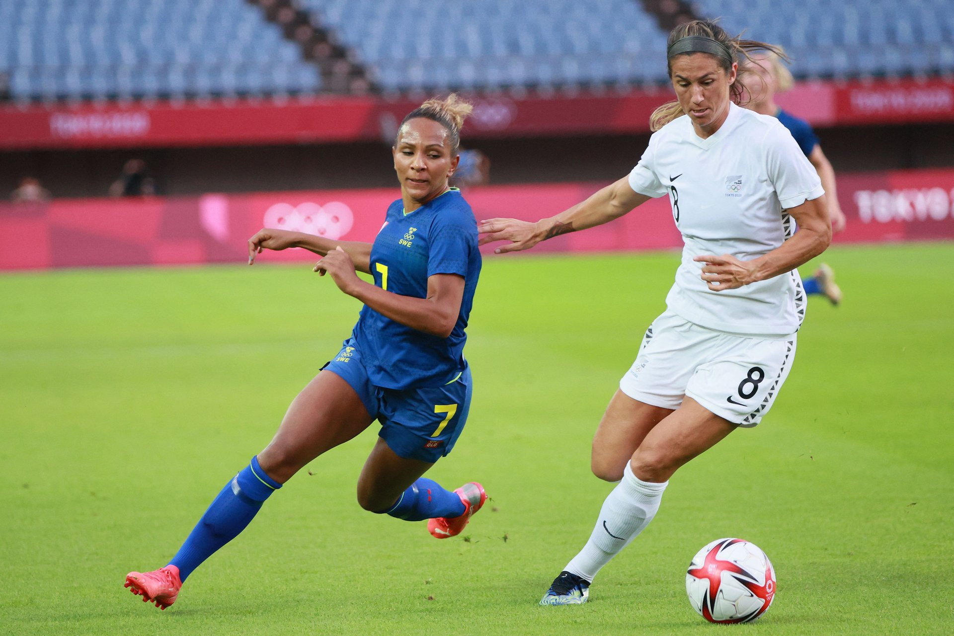 Football women battle hard