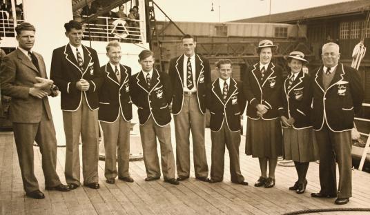 Team photo from the Games of the XIV Olympiad, London 1948. Photo: New Zealand Olympic Museum Collection.